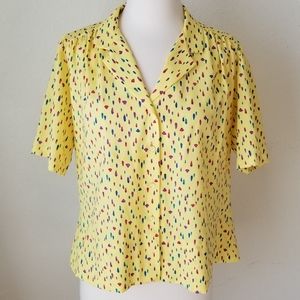 Vintage 60's Shell Print Collared Shirt